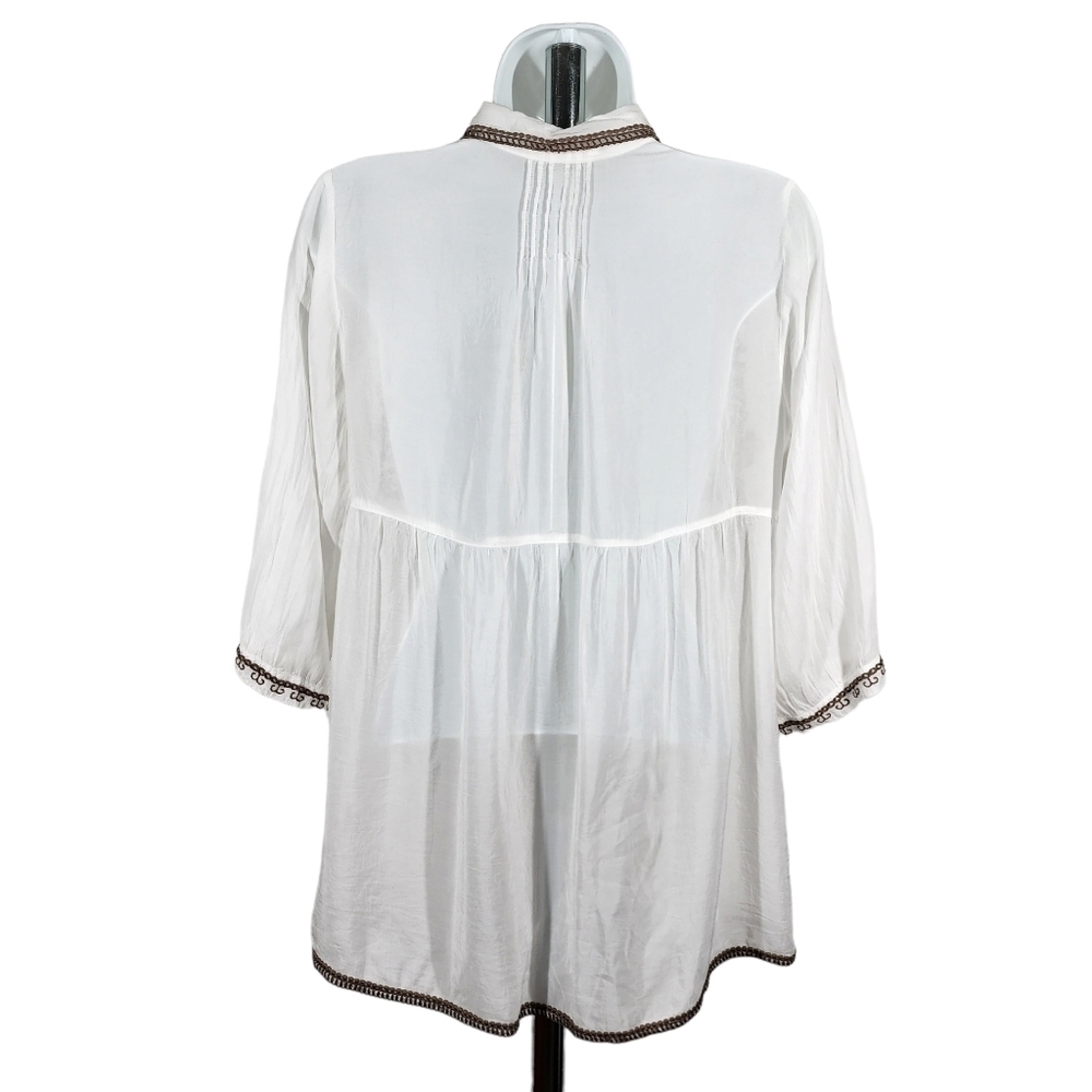 JOHNNY WAS BUTTON FRONT EMBROIDERED SHIRT - Picture 2 of 9